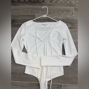 Abercrombie & Fitch- White soft collection body suit!